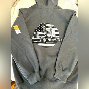 Custom American Trucker carhartt hoodie size men’s large tall brand new